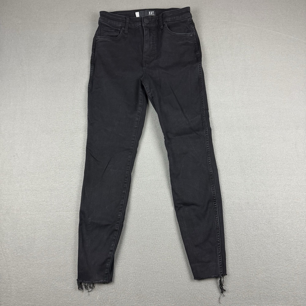 Kut From The Kloth High Rise Donna Ankle Skinny Jeans Women's Size 0 Black